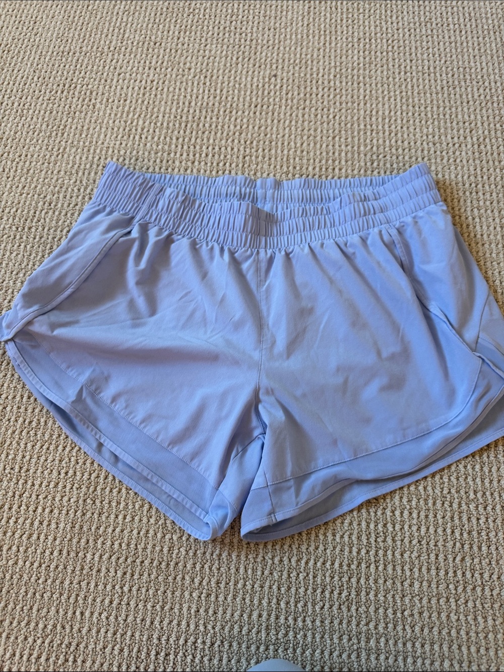 Athleta Light Lavender Athletic Shorts with Elastic Waist